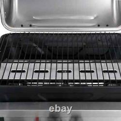 Gas Bbq Grill 3-layer Side Table Black Silver Stainless Steel Body Outdoor 5