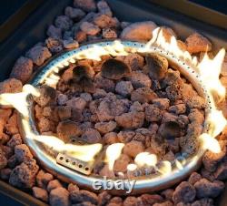Gas Garden Fire Pit Outdoor Coffee Table Smokeless Stainless Steel Burner