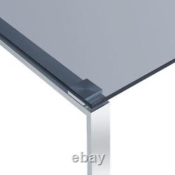 Glass Coffee Table Chrome Stainless Steel Modern Tempered Glass Living Room