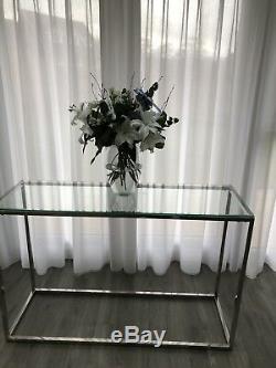 Glass & Stainless Steel Console Table Brissi