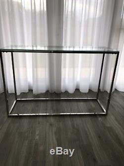 Glass & Stainless Steel Console Table Brissi
