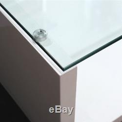 Glossy Glass Coffee Table Side End Console Table Entryway Storage Living Room UK