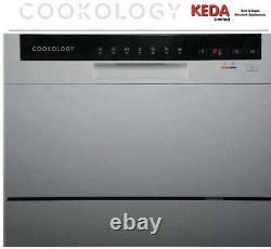 Graded Cookology CTTD6SL Silver Table Top Dishwasher, 6 place settings, 83