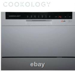 Graded Cookology CTTD6SL Silver Table Top Dishwasher, 6 place settings, 83