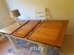 Grey & Oak Extending Dining Table & 4 Chairs L140-180cm x D90cm x H78cm ALFREDO