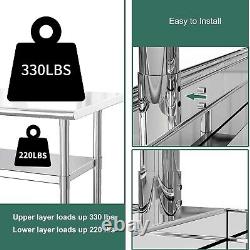 Heavy-Duty Stainless Steel Table 900x600x850mm Perfect for Restaurant Kitchens