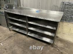Heavy Duty stainless steel Prep table with shelfs back bench storage £400 + vat