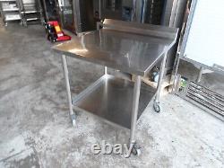 Heavy Mobile Fully Welded Stainless Steel Table 800 mm x 800 mm Upst £200 + Vat
