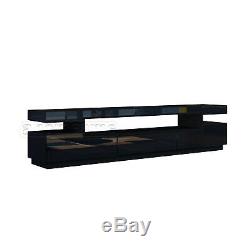 High Gloss 3 Drawer RGB LED TV Stand Table Television Cabinet Entertainment Unit