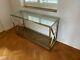 House Of Isabella Double X Frame Console Table Stainless Steel & Glass