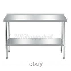 INSMA 3-5FT Adjustable Stainless Steel Kitchen Work Table Bench Workstation UK