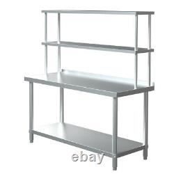 Kitchen Commercial Stainless Steel Single/Double Over Shelf Prep Table Workbench