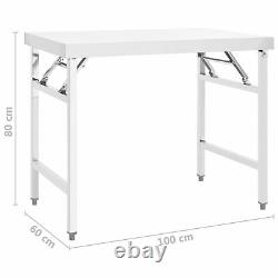 Kitchen Folding Work Table 100x60x80 Stainless Steel T0G5