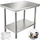 Kitchen Prep Wvevor Commercial Table Stainless Steel Ork Bench Catering Surface