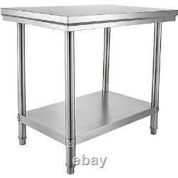 Kitchen Prep WVEVOR Commercial Table Stainless Steel ork Bench Catering Surface