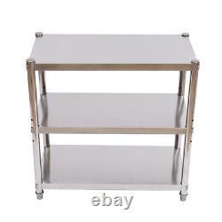 Kitchen Shelf Stainless Steel Work Table Microwave Oven Storage Rack 80x40cm