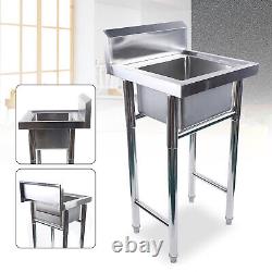 Kitchen Stainless Steel Commercial Sink Square Single Sink Table Groove Design