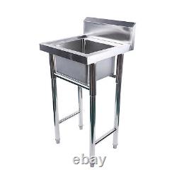 Kitchen Stainless Steel Commercial Sink Square Single Sink Table Groove Design