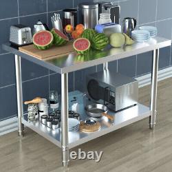 Kitchen Work Top Bench Catering Table 36x24 Commercial Stainless Steel 3x2ft