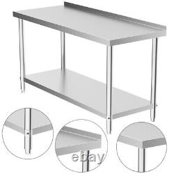 Kitchen Work Top Bench Catering Table 72x24 Commercial Stainless Steel 6x2ft