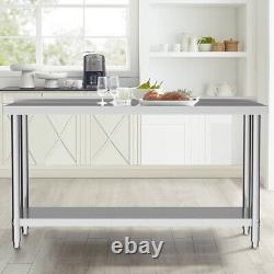 Kitchen Work Top Bench Catering Table 72x24 Commercial Stainless Steel 6x2ft