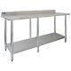 Kukoo 7ft Commercial Stainless Steel Kitchen Table Catering Prep Work Bench