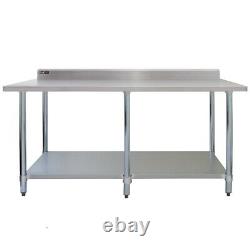 KuKoo 7FT Commercial Stainless Steel Kitchen Table Catering Prep Work Bench