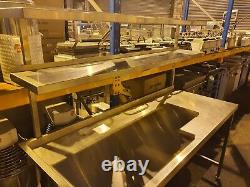 Large Commercial Stainless Steel Table with 2 Fitted Full Length Top Shelves