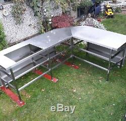 Large Stainless Steel Table Commercial Kitchen Catering Heavy Duty