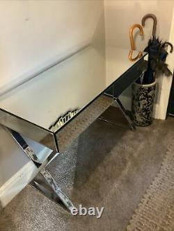 Laura Ashley, Silver Mirror. Stainless steel legs, Large Console Table