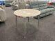 Louis 2.0 Polished Stainless Steel Dining Table Marble White 90cm Round
