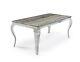 Louis Xv Style Grey Solid Marble Stainless Steel Rectangle Coffee Lamp Table
