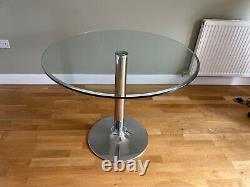Lovely Modern Glass Dining Table. Stainless Steel Leg & Base