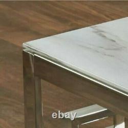 Luxury Marble Glass Staineless Steel Coffee Table