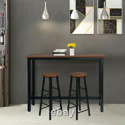 MDF Breakfast Bar Table Set with 2 Bar Stools and 1 Bar Table for Kitchen
