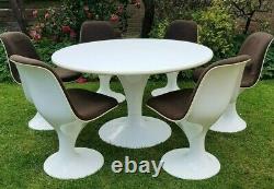 Mid century 60s spaceage orbit herman miller dining table 6 chair farner grunder