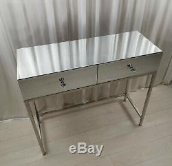 Mirrored Dressing Table Vanity Table Drawers Glass Bedroom Make-Up Console TABLE