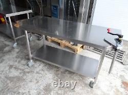 Mobile Fully Welded Stainless Steel Table 1550 mm x 650 mm Bonzer £150 + Vat