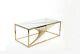 Modern Gold Coffee Table, Tempered Glass Top Lounge/living Room