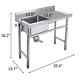 New Stainless Steel Commercial Sink Single Bowl Kitchen Catering Table Uk