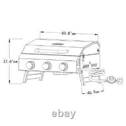 NXR 3 Burner Stainless Steel Table Top Gas Barbecue Free & Fast Delivery NEW