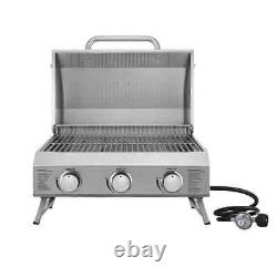 NXR 3 Burner Stainless Steel Table Top Gas Barbecue Free & Fast Delivery NEW