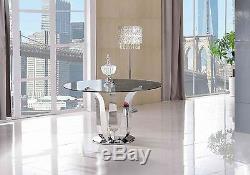 Naples Stylish Modern Table Glass & Stainless Steel Frame Dining Room Furniture