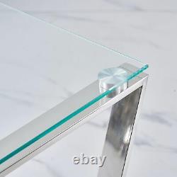 Nest of 2 Tables Coffee Table 2 Set Unit Clear Tempered Glass Table Top Side End