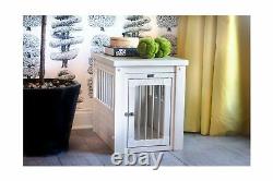 New Age Pet Crate End Table Ecoflex Stainless Steel Antique White EHHC404S New