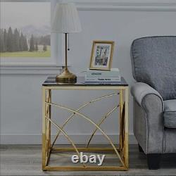 New Ainpecca Gold End Table Stainless Steel Frame Design Living Room