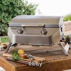 New Nexgrill 2 Burner Stainless Steel Table Top Portable Outdoor Gas Bbq
