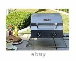 Nexgrill 2-Burner Portable Propane Gas Table Top BBQ Grill in Stainless Steel
