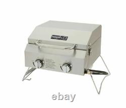 Nexgrill 2-Burner Portable Propane Gas Table Top BBQ Grill in Stainless Steel