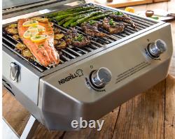 Nexgrill 2 Burner Stainless Steel Table Top Gas Silver Barbecue 1619 cm² New